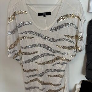 Sequin gold and silver t-shirt